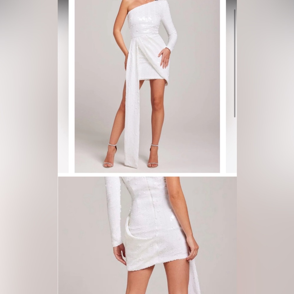Nadine Merabi Mini White Party Dress